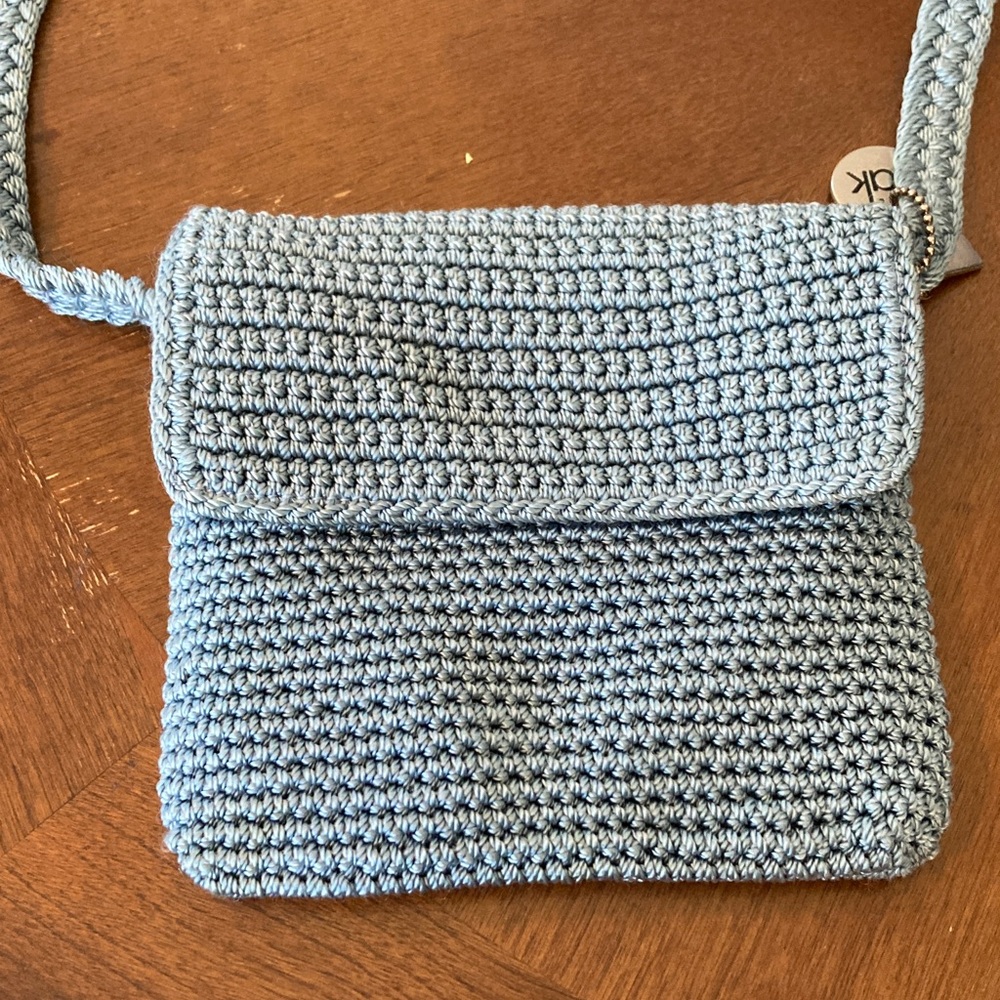 Stylish Blue the sak Crochet Crossbody Bag
